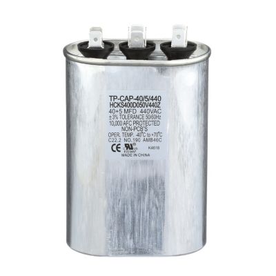 50/10 MFD 370/440 Volt Round Dual Run Capacitor by TradePro